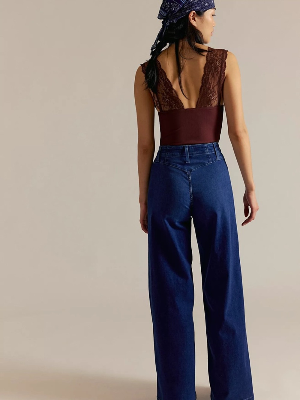 Free People We The Free Libre Wide Leg Jeans Dark Wash High Rise Sz 27 - Picture 11 of 13